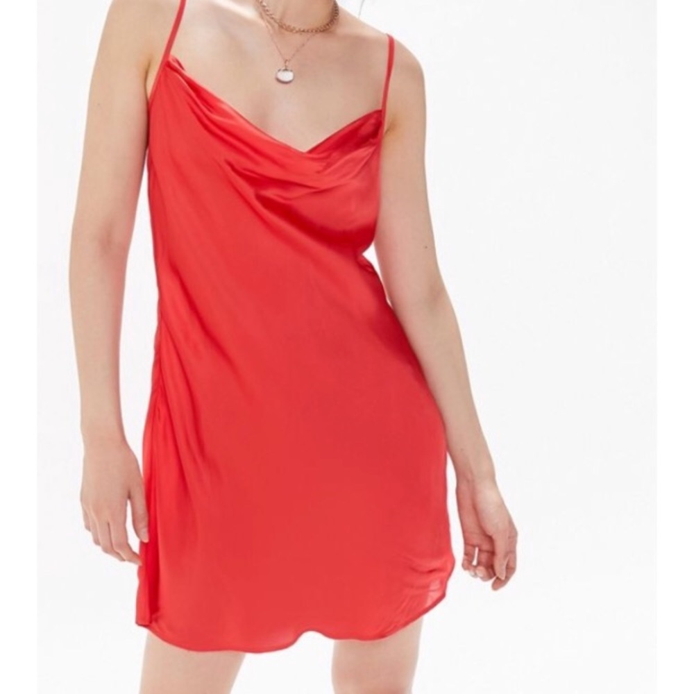 URBAN OUTFITTERS BLACK SLIP SILK DRESS